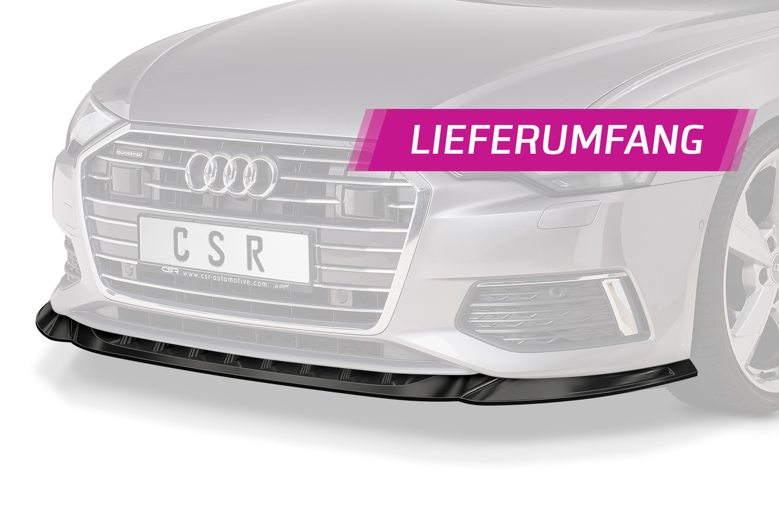 Voorspoiler Audi A6 C8 CSR Glans Zwart
