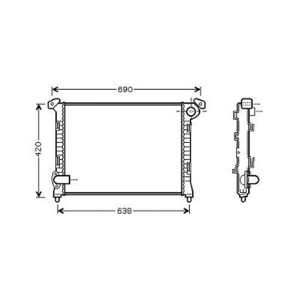 Radiator MINI 01-06 578x400 1.4I 16V/1.6I 16V +AC