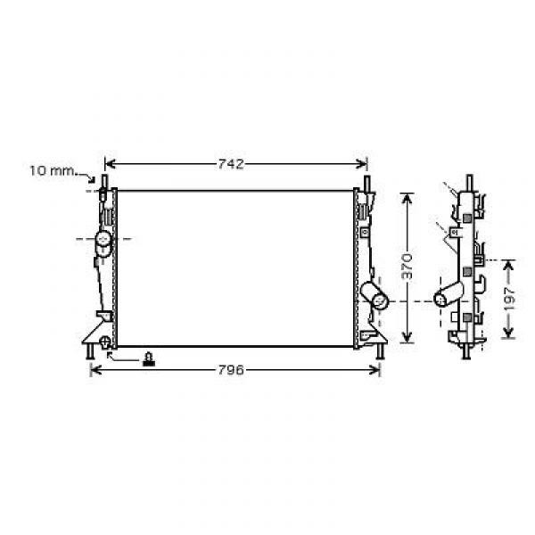 Radiator FOCUS/C-MAX 03->> 670x378x26 1.6 7 2.0 TDCI +/-AC