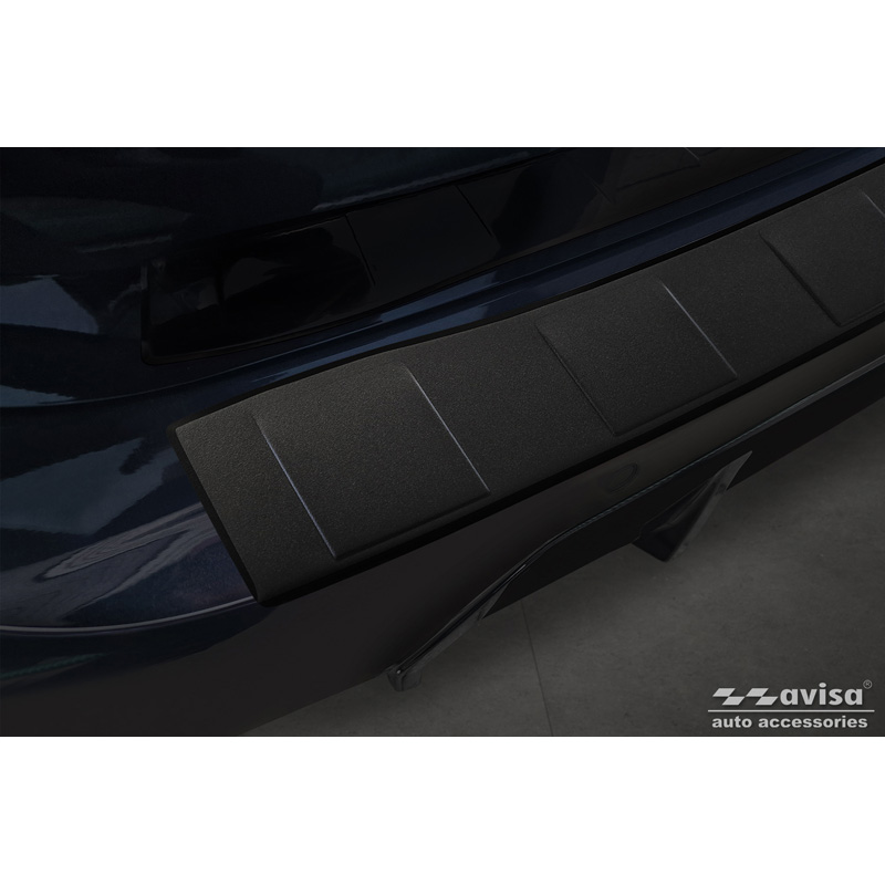 Matt Black Stainless Steel Rear bumper protector  BMW 3 Series Touring (G21) Facelift 2022- with M-Package 'Ribs'