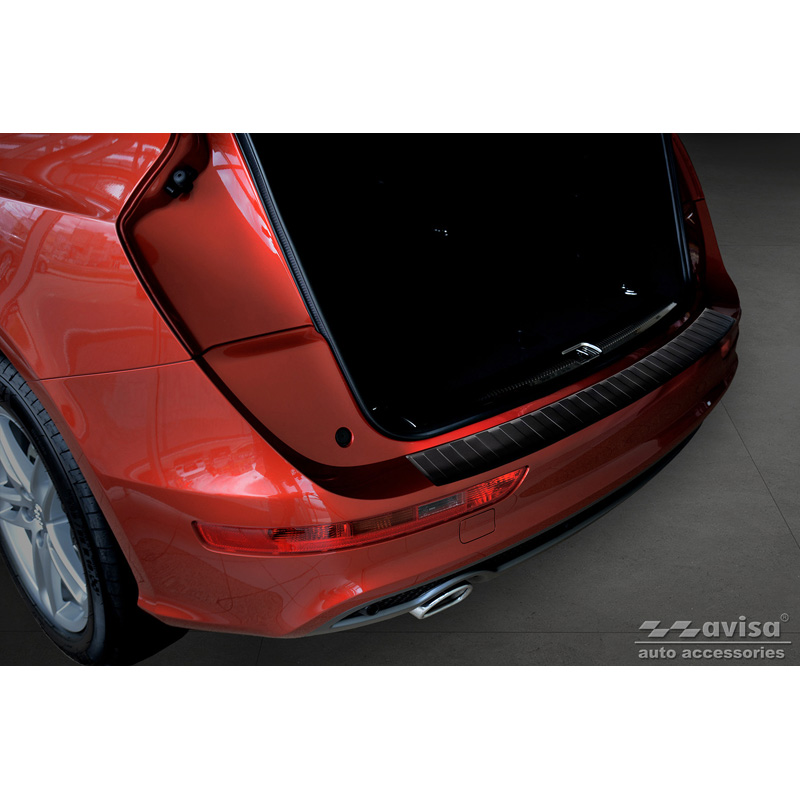 Matt Black Stainless Steel Rear bumper protector  Audi Q5 2008-2012 & 2012- 'Ribs'
