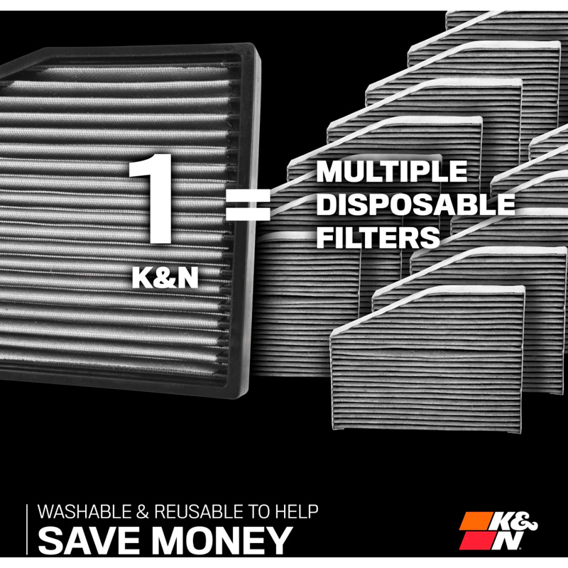 K&N interieurfilter  Audi A4 / A5 / A6 / A7 / A8 / Q5 / Q6 /Q7 / Q8 (incl. S, RS, Quattro, Avant, Sportback varianten) (VF3027)