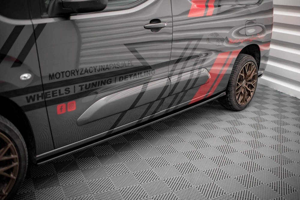 Zijskirts Peugeot Partner MK3 Maxton Glans Zwart