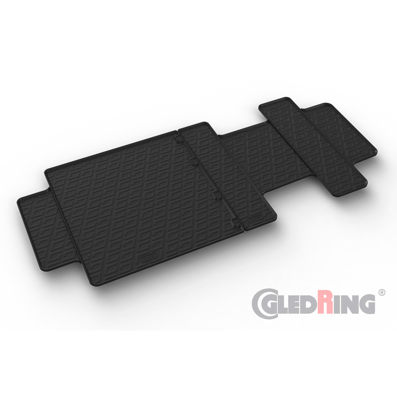 Rubber car mats set  Citroën Spacetourer 2016- / Fiat Scudo 2022- / Opel Zafira Life 2019- / Peugeot Traveller 2016- / Toyota Proace Verso 2016- (3rd row) (G profile 2-pieces + mounting clips)