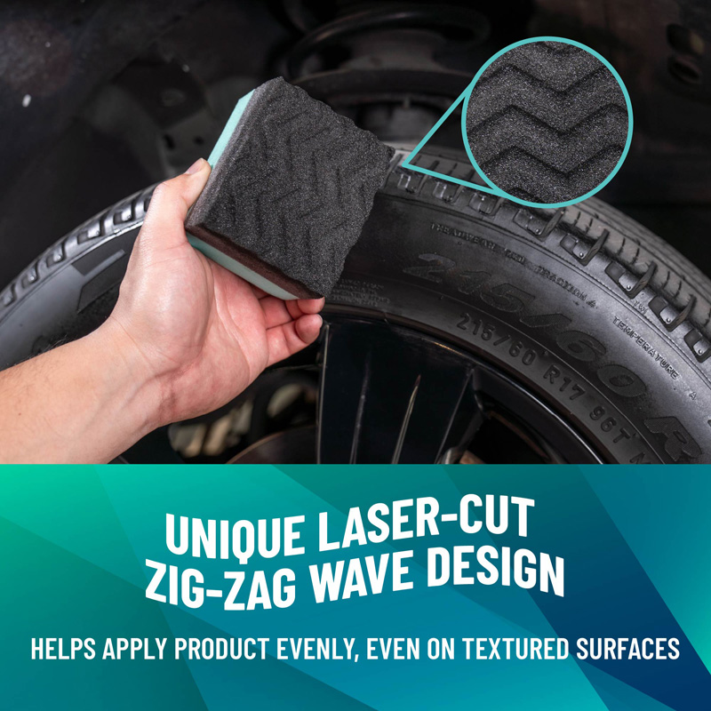 Chemical Guys Durafoam Contoured Large Tire Dressing Applicator Pad With Wonder Wave Technology