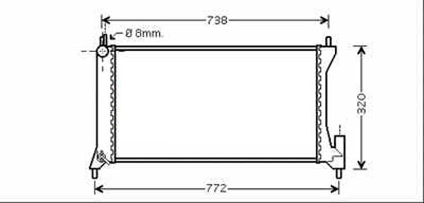 Radiator WAGON/IGNIS/AGILA. 03-07 660x285 1.5 DDIS +/-AC