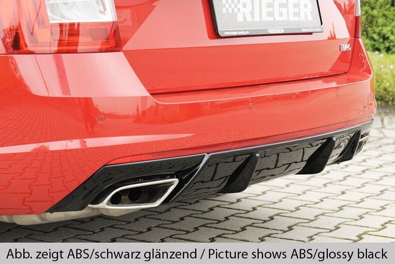 Achterbumper Diffusor Carbon-look Rieger Skoda Octavia RS 5E met trekhaak