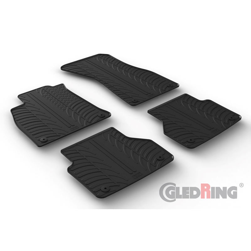 Rubber car mats set  Audi A6 & A7 5/2018- (T profile 4-pieces + mounting clips)