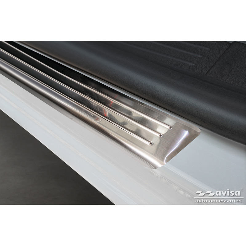 Stainless Steel Door sill protectors  Renault Kangoo III & Nissan Townstar & Mercedes Citan 2021- - 'Lines' - 4-pieces (for all 4-door variants)