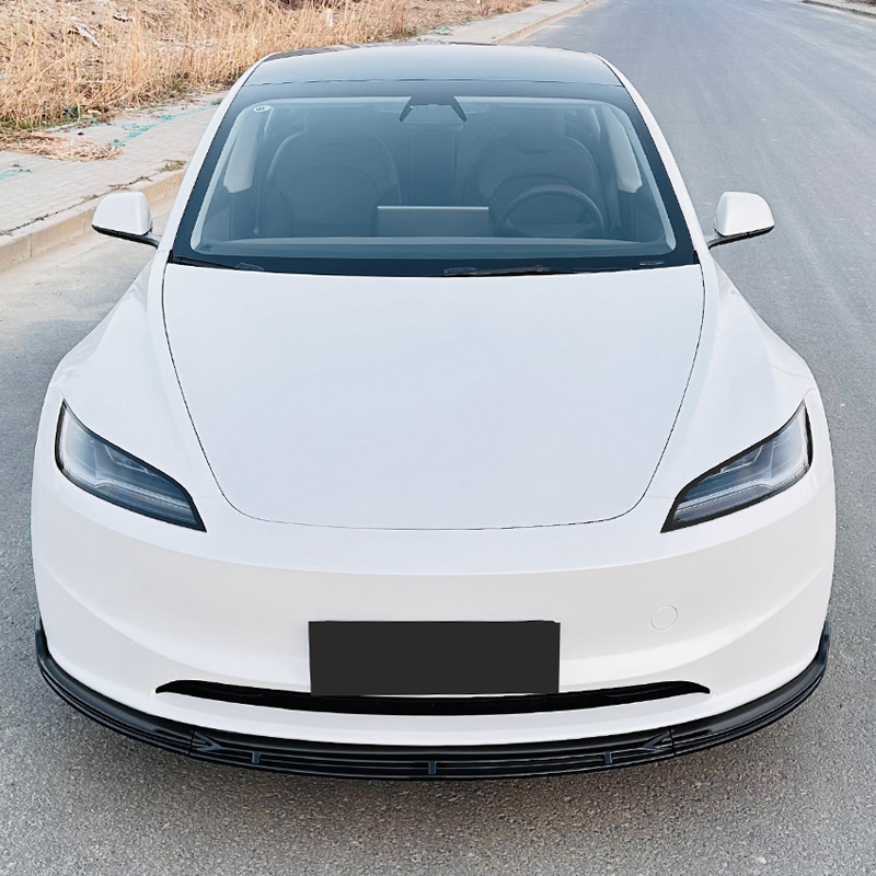 Front spoiler lip  Tesla Model 3 Facelift 2024- (Glossy Black ABS)