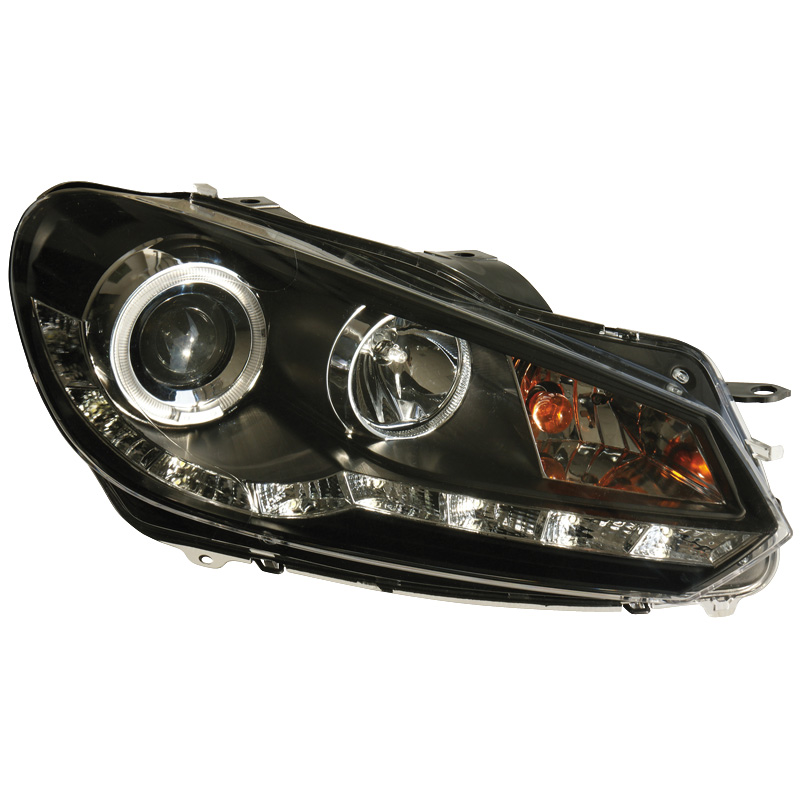 Set Koplampen in DRL-Look  Volkswagen Golf VI 2008-2012 - Zwart