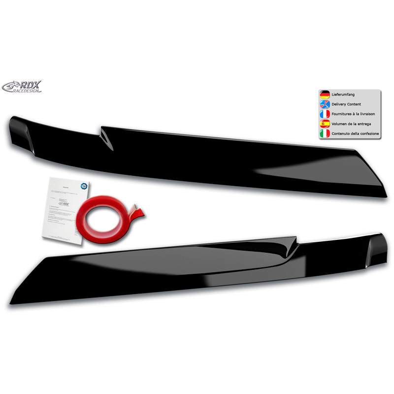 Head light spoilers  Volkswagen Crafter & MAN TGE 2017- (ABS Gloss Black)