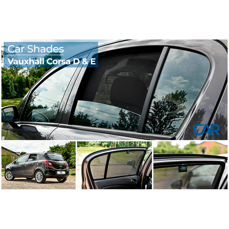 Set Car Shades (rear side doors)  Opel Corsa D 5 doors 2006-2014 & Corsa E 5 doors 2014-2018 (2-pieces)