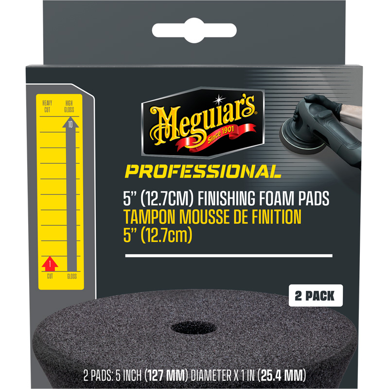 Meguiar's Professional Foam Finishing Pads - 5'' diameter x 1'' (127mm x 25,4mm) - Zwart - Set van 2