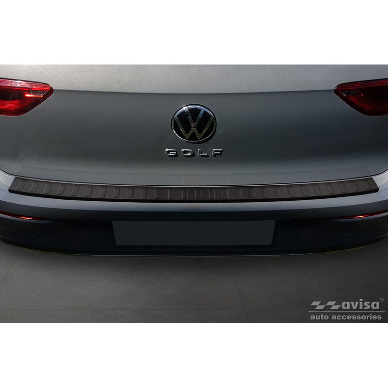 Matt Black Stainless Steel Rear bumper protector  Volkswagen Golf VIII HB 5-doors 2020-2024 & FL 2024-