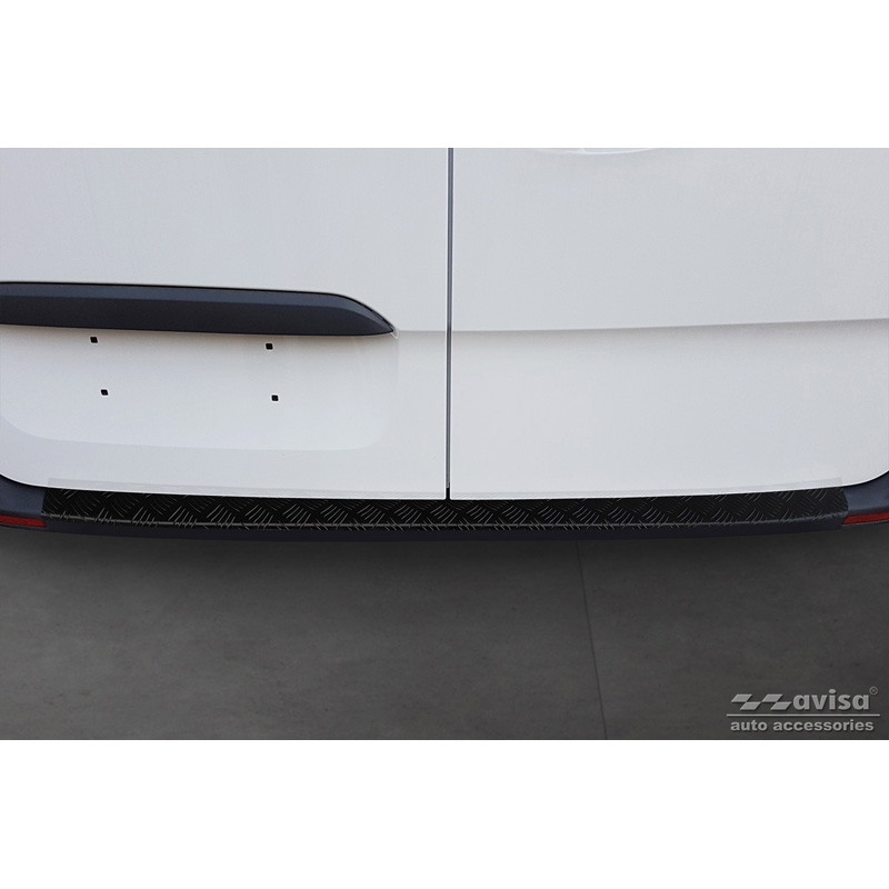 Matzwart Aluminium Achterbumperprotector  Mercedes Sprinter III 2018- 'Riffled plate'
