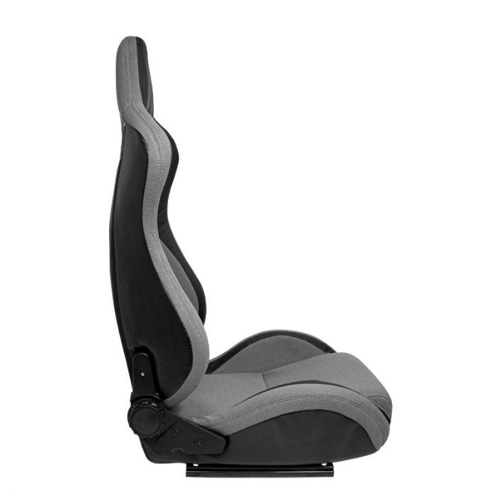 Sport seat 'MS' - Black/Grey - Dual-side reclinable back-rest - incl. slides