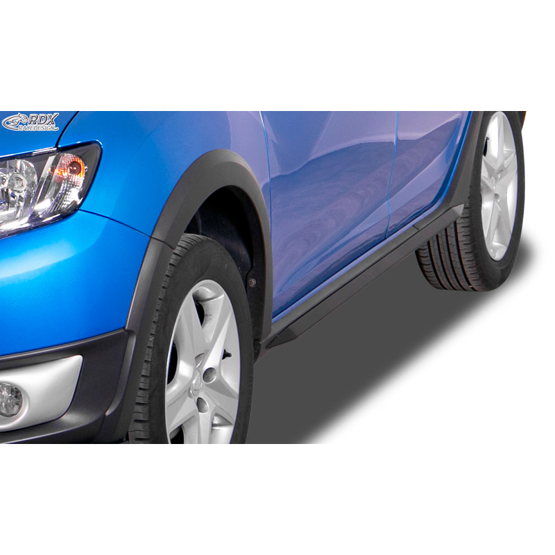 Side skirts 'Slim'  Dacia Sandero II 2012- incl. Stepway (ABS glossy black)