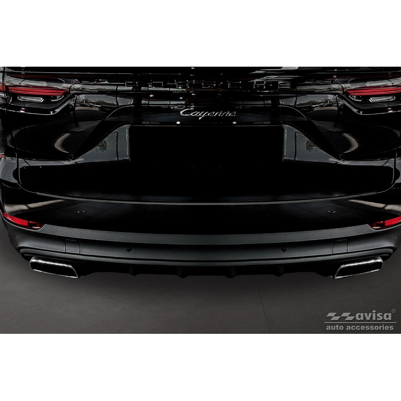 Black Stainless Steel Rear bumper protector  Porsche Cayenne III 2017-