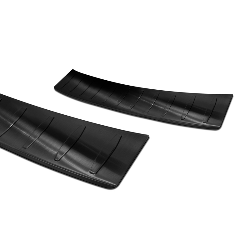 Black Stainless Steel Rear bumper protector  Opel Corsa F HB 5-doors GS-Line 2019- 'Ribs'