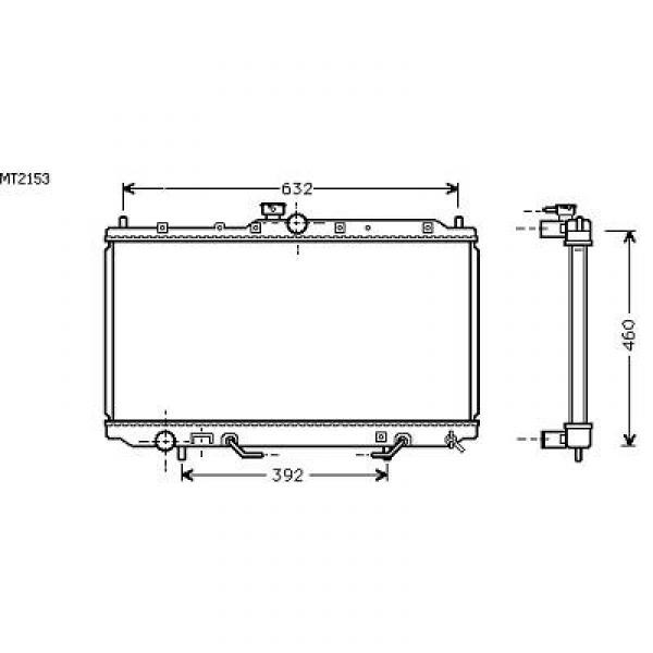 Radiator CARISMA 05/97->> 402x665x16mm 1.6/1.8A+AC