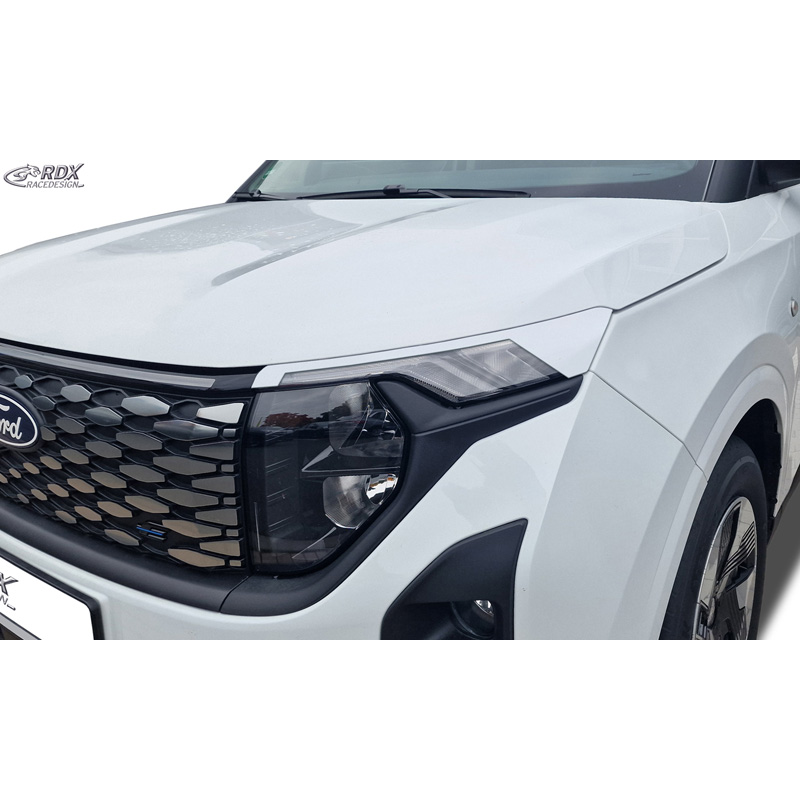 RDX Scheinwerferblenden passend für Ford Transit Courier & Tourneo Courier 2023- (mit LED-Blinker & DRL) (ABS Glänzend Weiß)