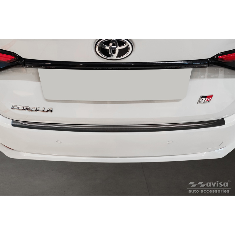 Black Stainless Steel Rear bumper protector  Toyota Corolla XII Sedan 2019-