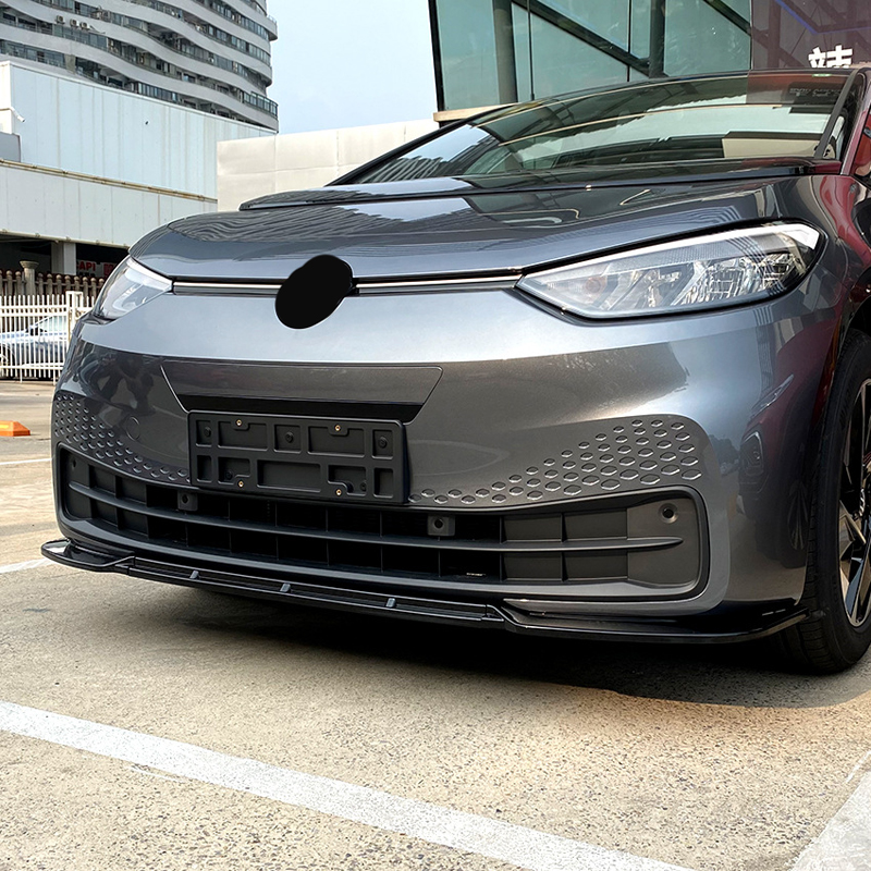 Front spoiler lip  Volkswagen ID.3 2020- (Glossy Black ABS)