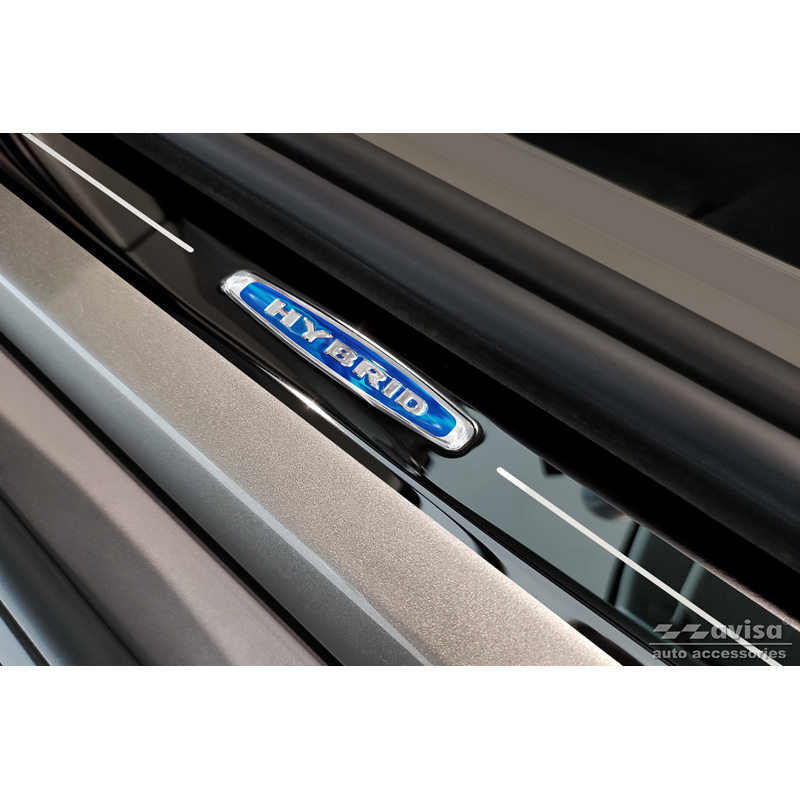 Zwart glanzend RVS Instaplijsten  Volvo V90 2016- 'Hybrid' - 4-delig
