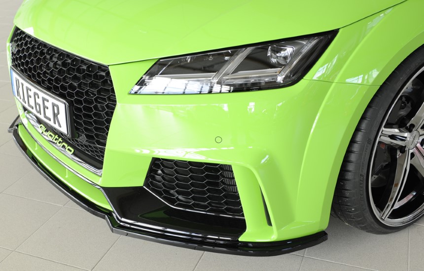Voorspoiler Audi TT RS 8J1-FV/8S 16-18 Zwart Glans Rieger