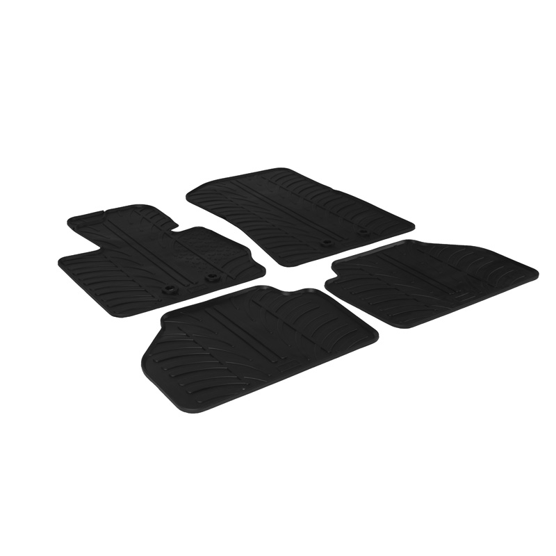 Rubber car mats set  BMW X4 (F26) 2014-2018 (T profile 4-pieces + mounting clips)
