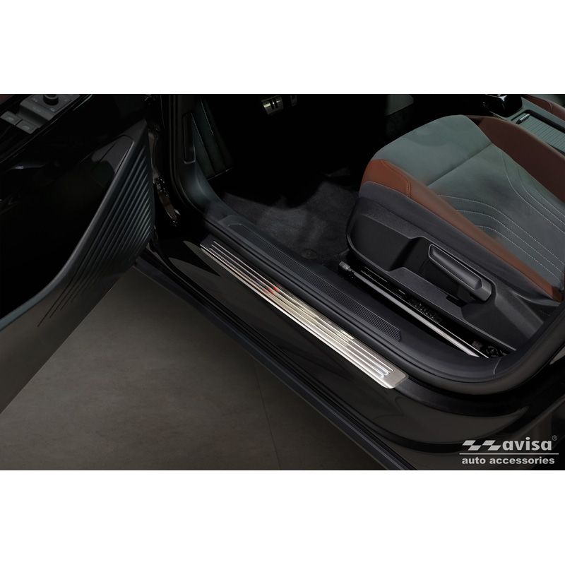 Inox door sill protectors  Volkswagen ID.4 2020- - 'Lines' - 4-pieces