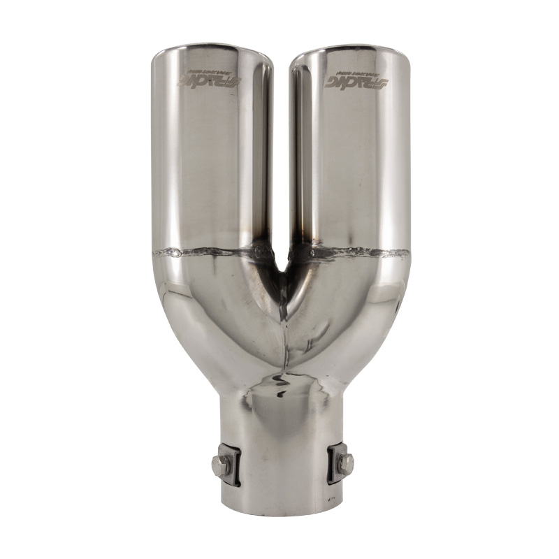 Simoni Racing Uitlaatsierstuk Dubbel Rond RVS - Ø63xL220mm - Montage ->60mm