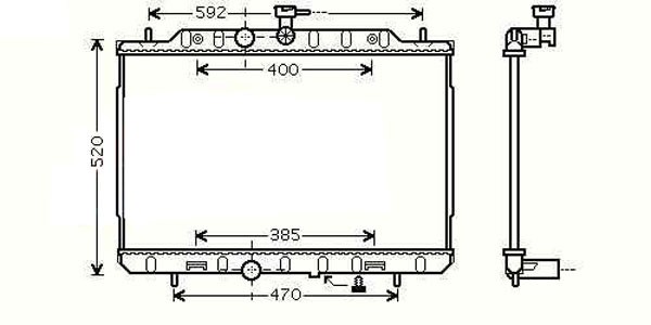 Radiator X-TRAIL 07->> 450x680x16 2.0I/2.5 16V +/-AC
