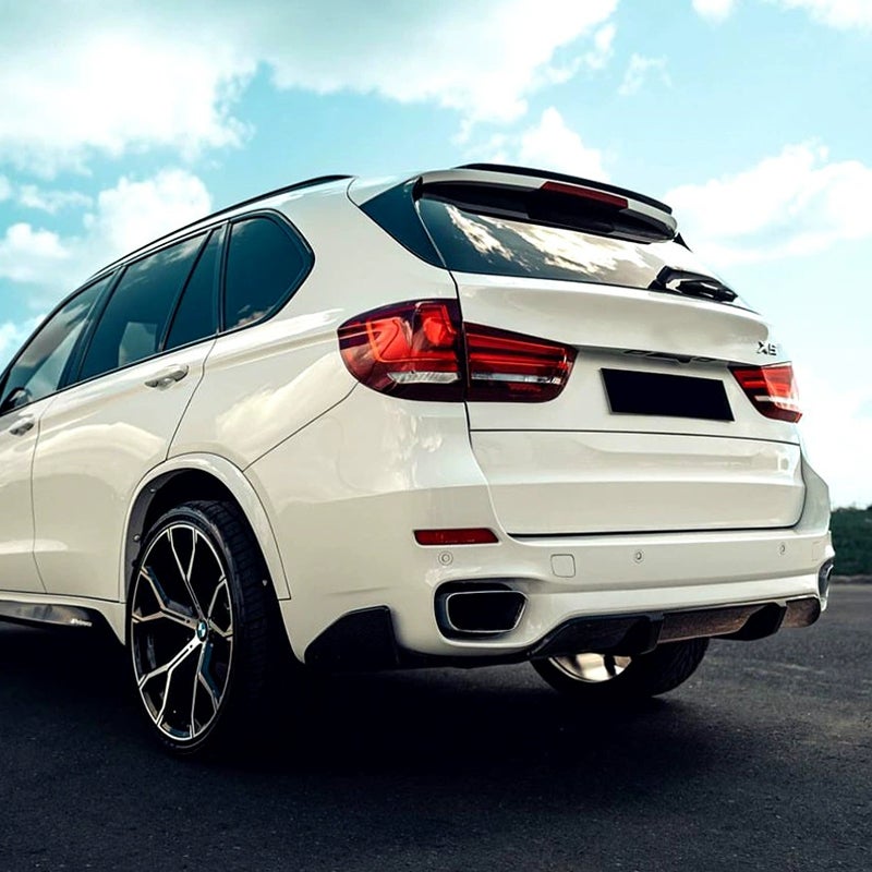 Roof spoiler (Spoiler Cap)  BMW X5 (F15) M-Pack 2013-2018 (ABS Glossy Black)