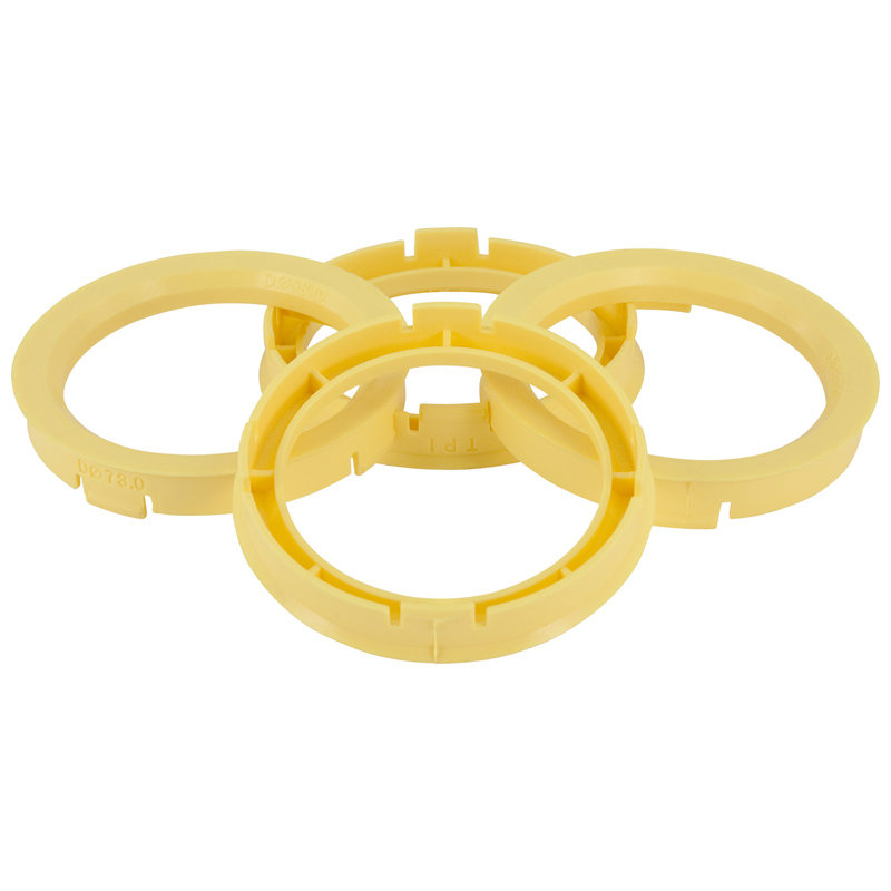 Set TPI Centreerringen - 69.1->58.1mm - Lemon Geel