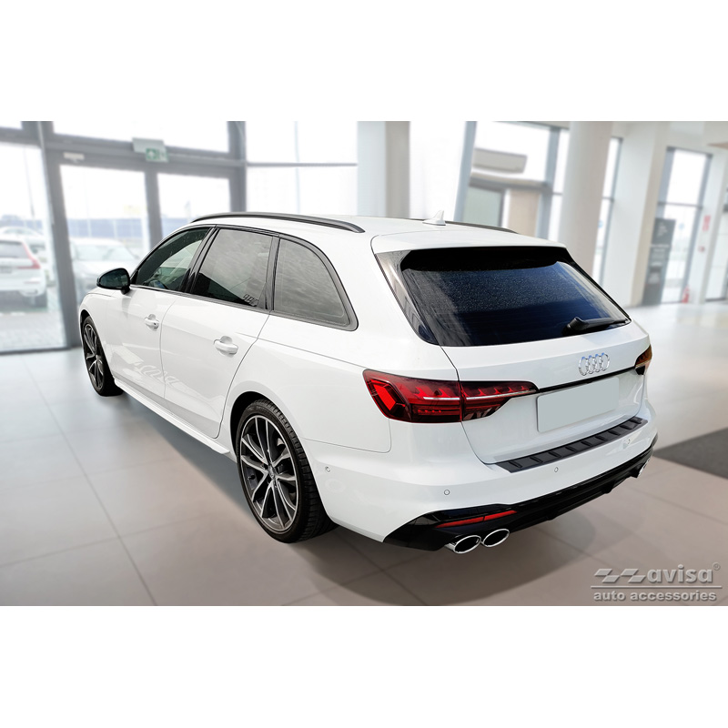 Black Stainless Steel Rear bumper protector  Audi A4 Avant B9 (incl. S-Line) 2015-2019 & Facelift 2019- 'STRONG EDITION'