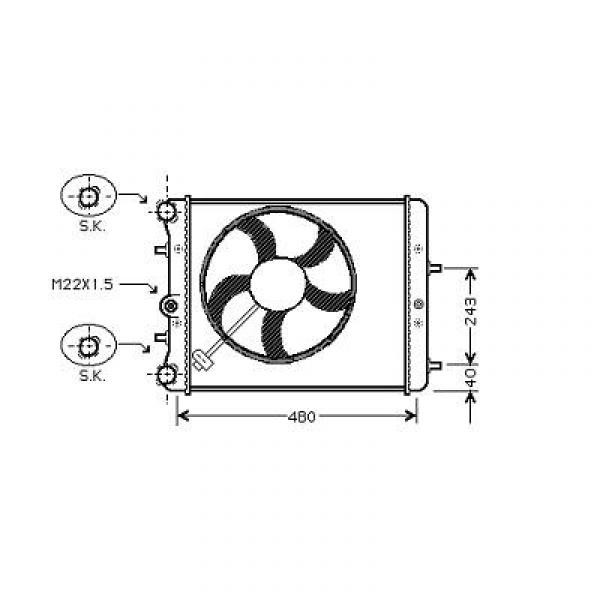 Radiator POLO 01->> 430x413 1.2/1.4 -AC SA 2013