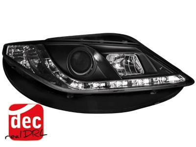 Headlights Seat Ibiza 6J 08- Devil Eyes Dlite LED Black