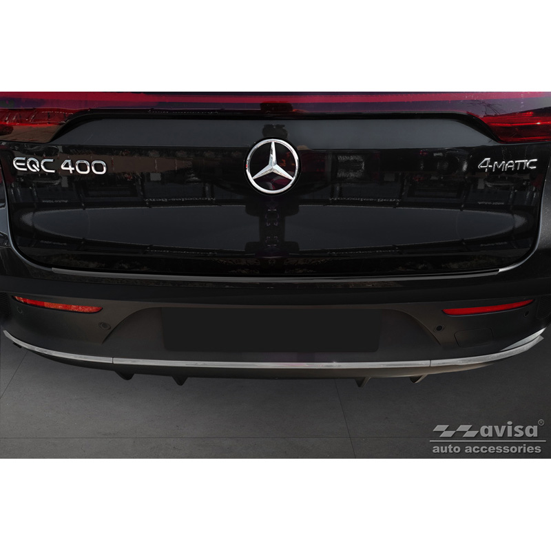 Black Stainless Steel Rear bumper protector  Mercedes EQC (N293) 2019- 'Ribs'