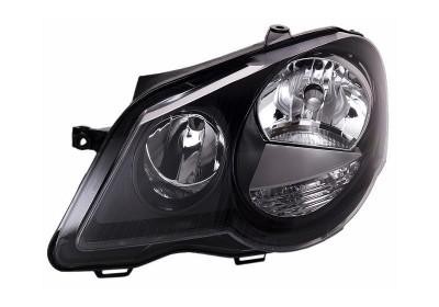 koplamp, Hella, H7+H1, zwart, elektr verstelb, incl stelmotortje