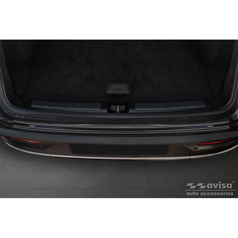 Black Stainless Steel Rear bumper protector  Mercedes EQC (N293) 2019- 'Ribs'
