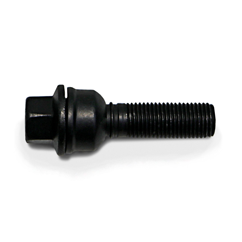 H&R Wheel bolt Round-Head with movable cone R14 M14x1.50 - Length 45mm - Black (e.g.  Audi Q3, Q5)