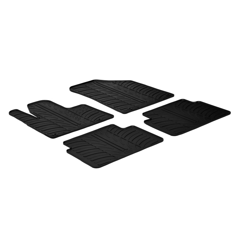 Rubber car mats set  Citroen C5 2008- (T profile 4-pieces + mounting clips)