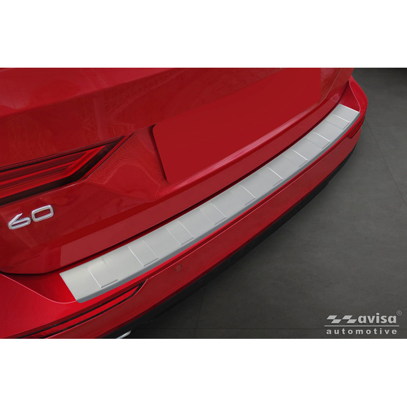 Avisa Stainless Steel Powdercoated Rear bumper protector  Volvo V60 II 2018- incl. Cross Country & R-Design 'Soft Silver'