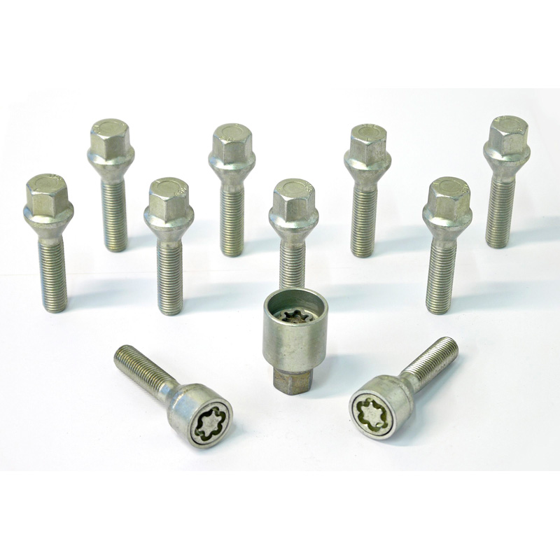 H&R Wheel bolt Set Taper-Head M12x1.50 - Length 48mm - 10 pcs. - incl. wheel-locks