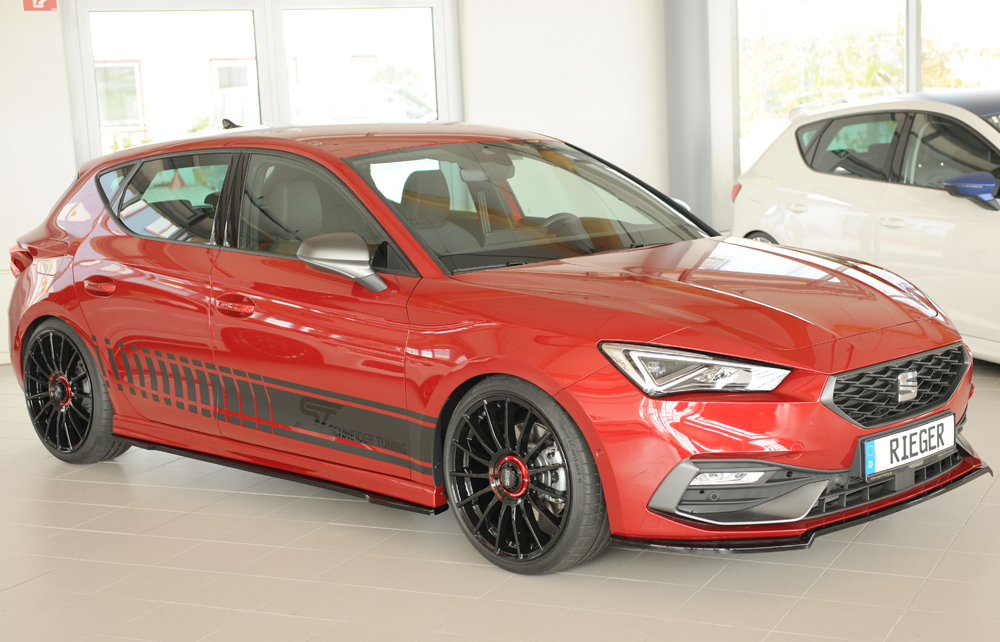 Voorspoiler Seat Leon KL Rieger glans zwart