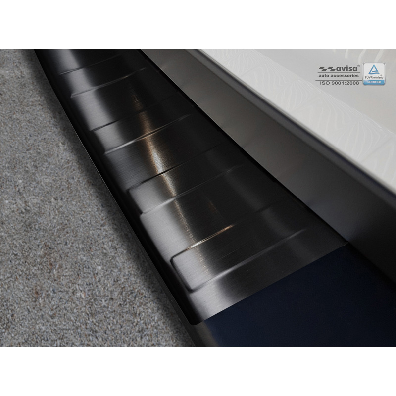 Zwart RVS Achterbumperprotector  Volkswagen Crafter & MAN TGE 2017- 'Ribs'