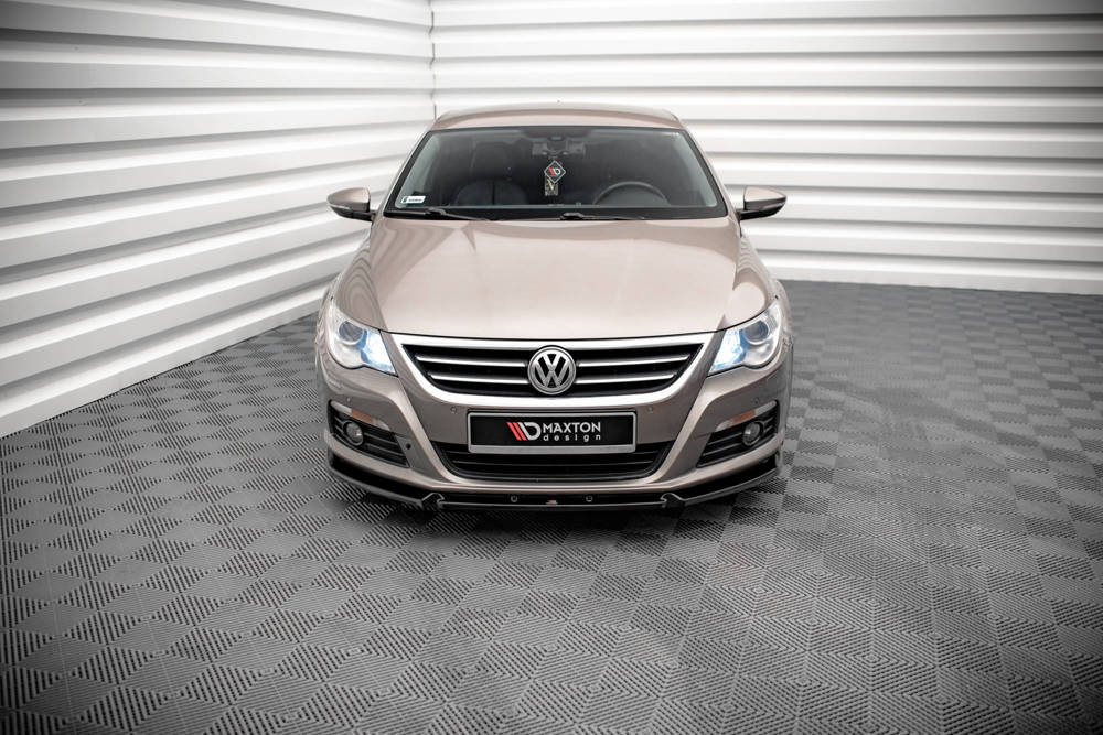 Voorspoiler V.3 VW Passat CC Maxton Glans Zwart