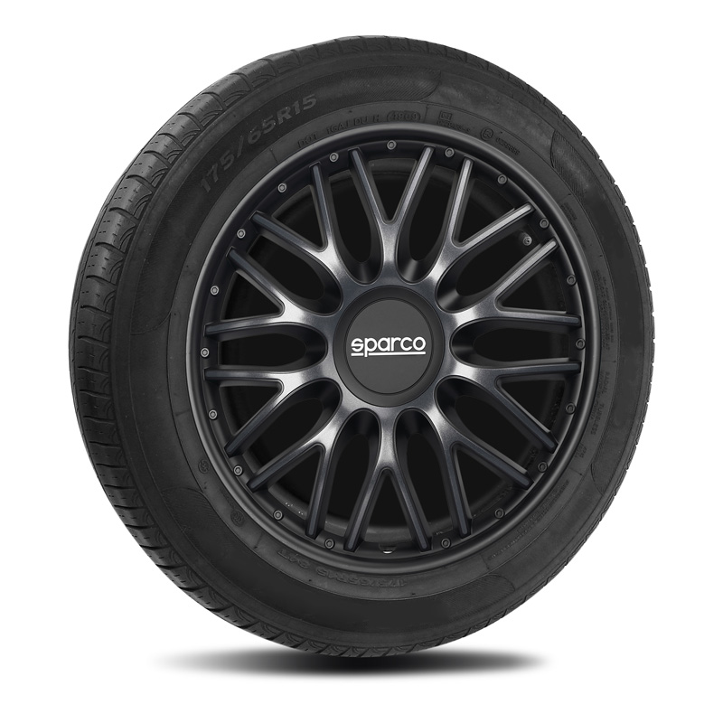 Sparco Wheel Covers Roma - 16-inch - Grey/Black - Set of 4 pieces